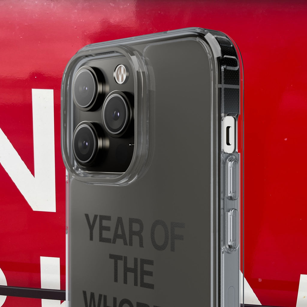 Year of the Whores Clear Case | Phone Case, Text Design, Horse Graphic