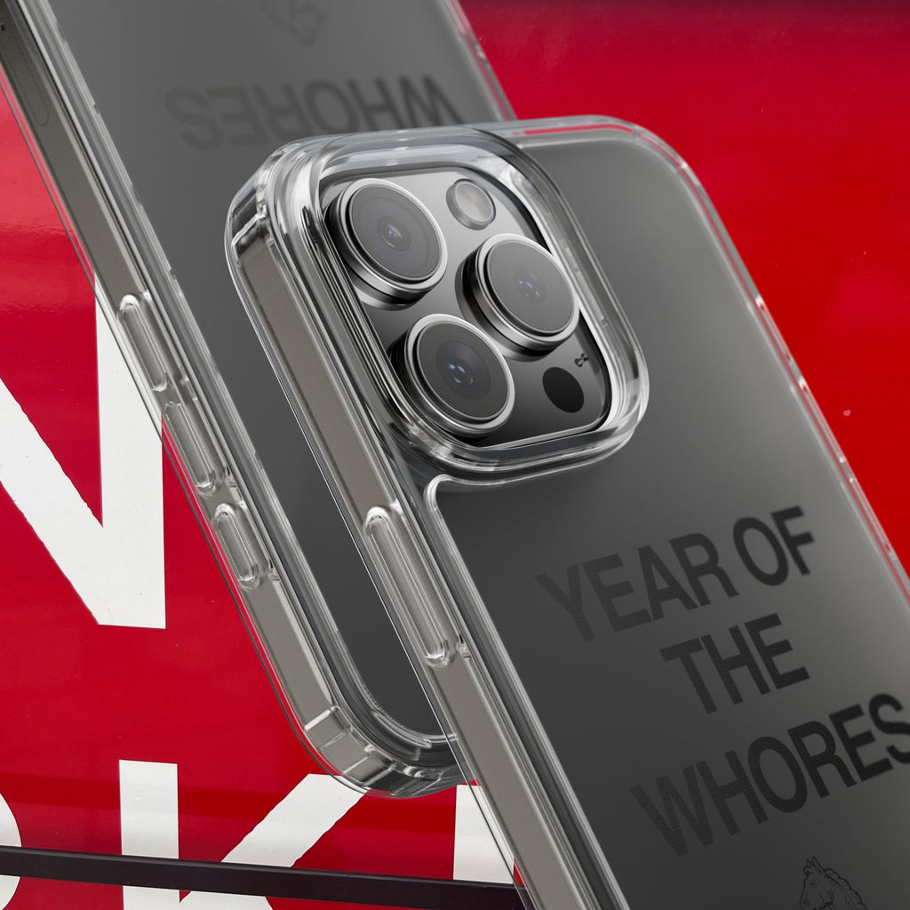 Year of the Whores Clear Case | Phone Case, Text Design, Horse Graphic