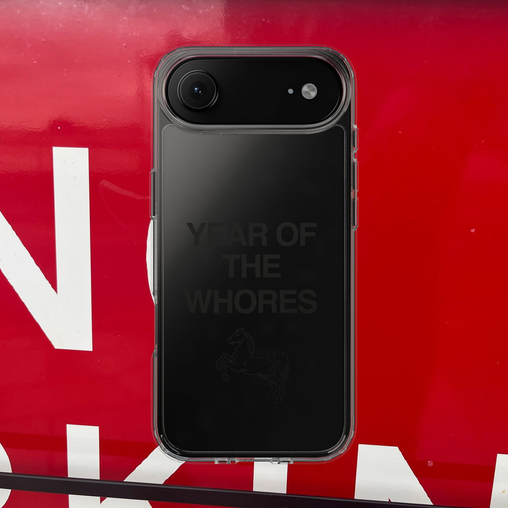 Year of the Whores Clear Case | Phone Case, Text Design, Horse Graphic