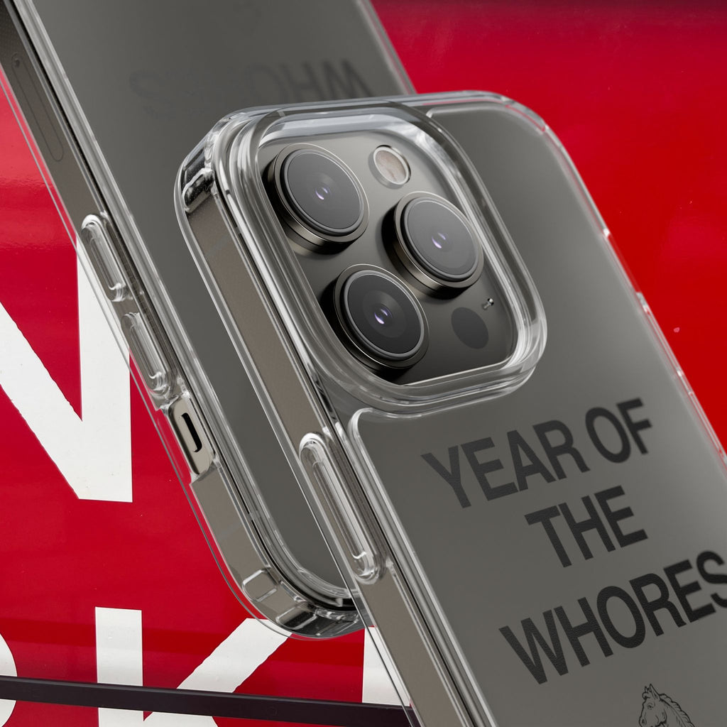 Year of the Whores Clear Case | Phone Case, Text Design, Horse Graphic