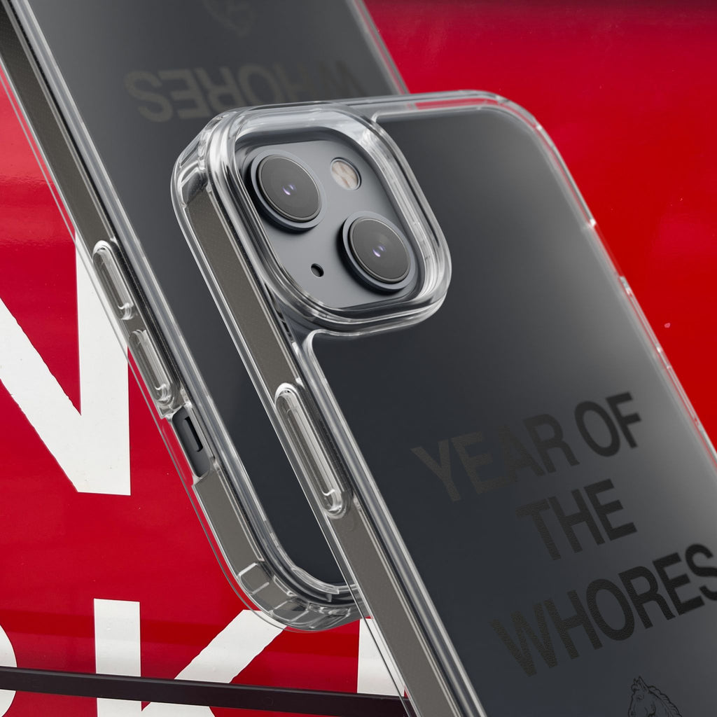 Year of the Whores Clear Case | Phone Case, Text Design, Horse Graphic