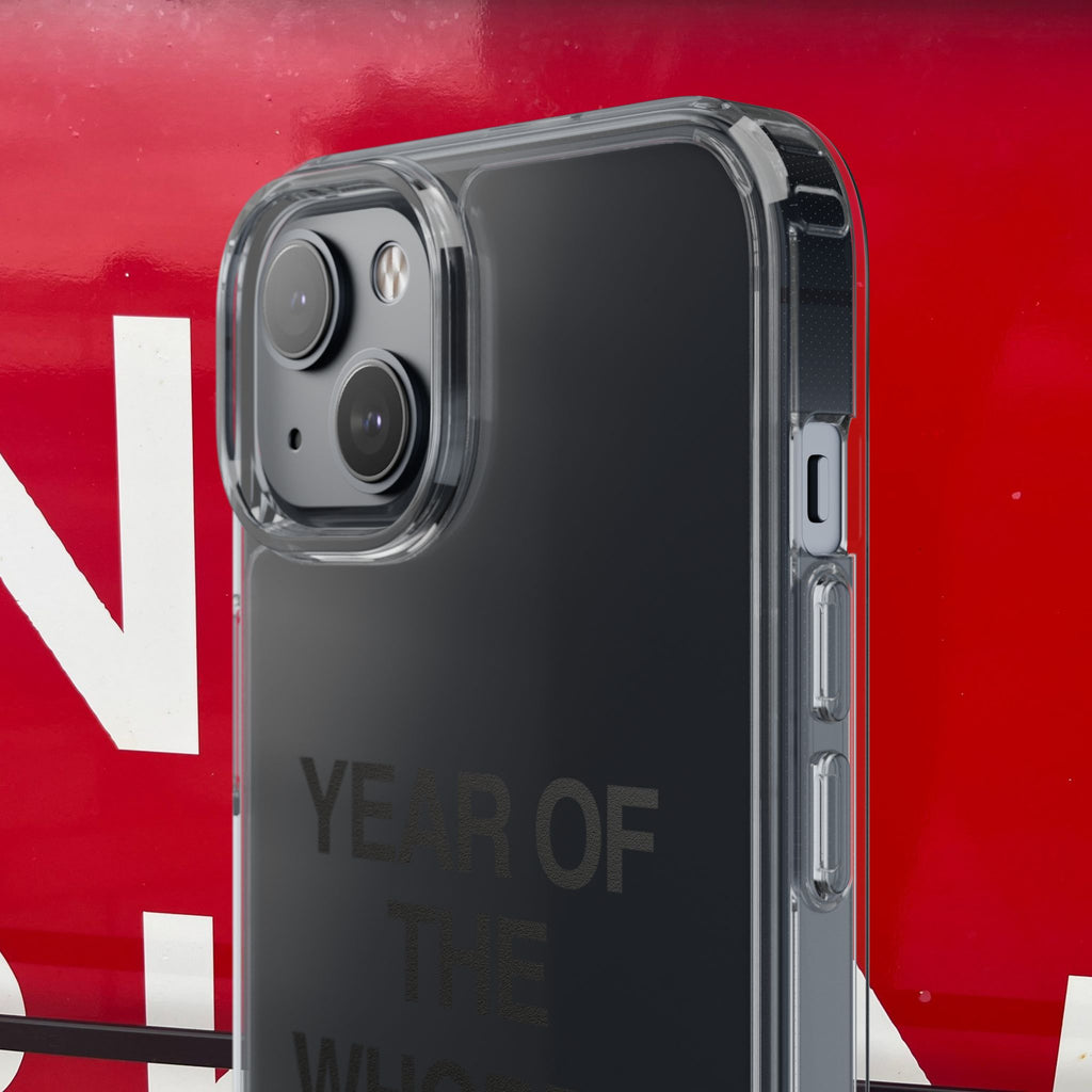 Year of the Whores Clear Case | Phone Case, Text Design, Horse Graphic