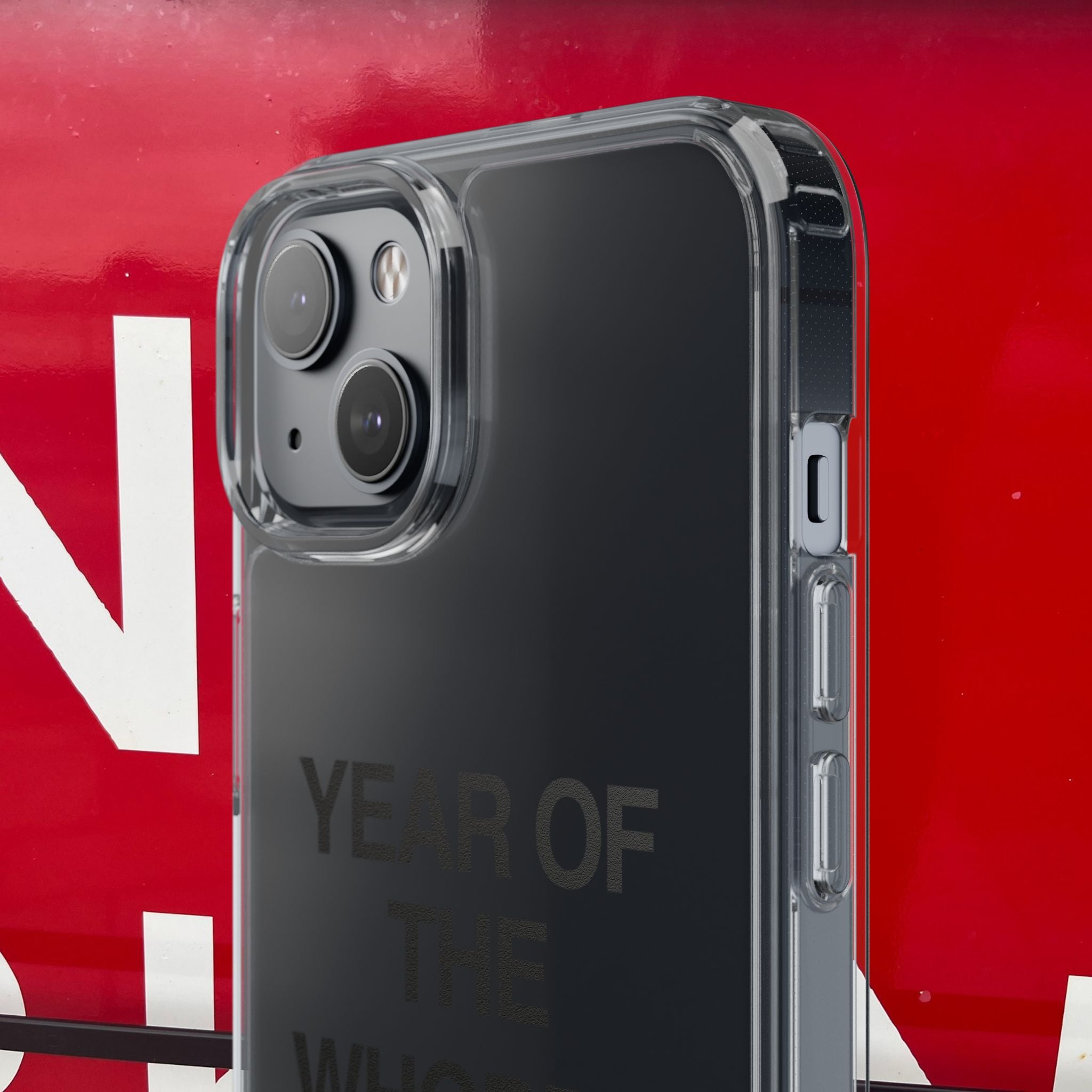 Year of the Whores Clear Case | Phone Case, Text Design, Horse Graphic
