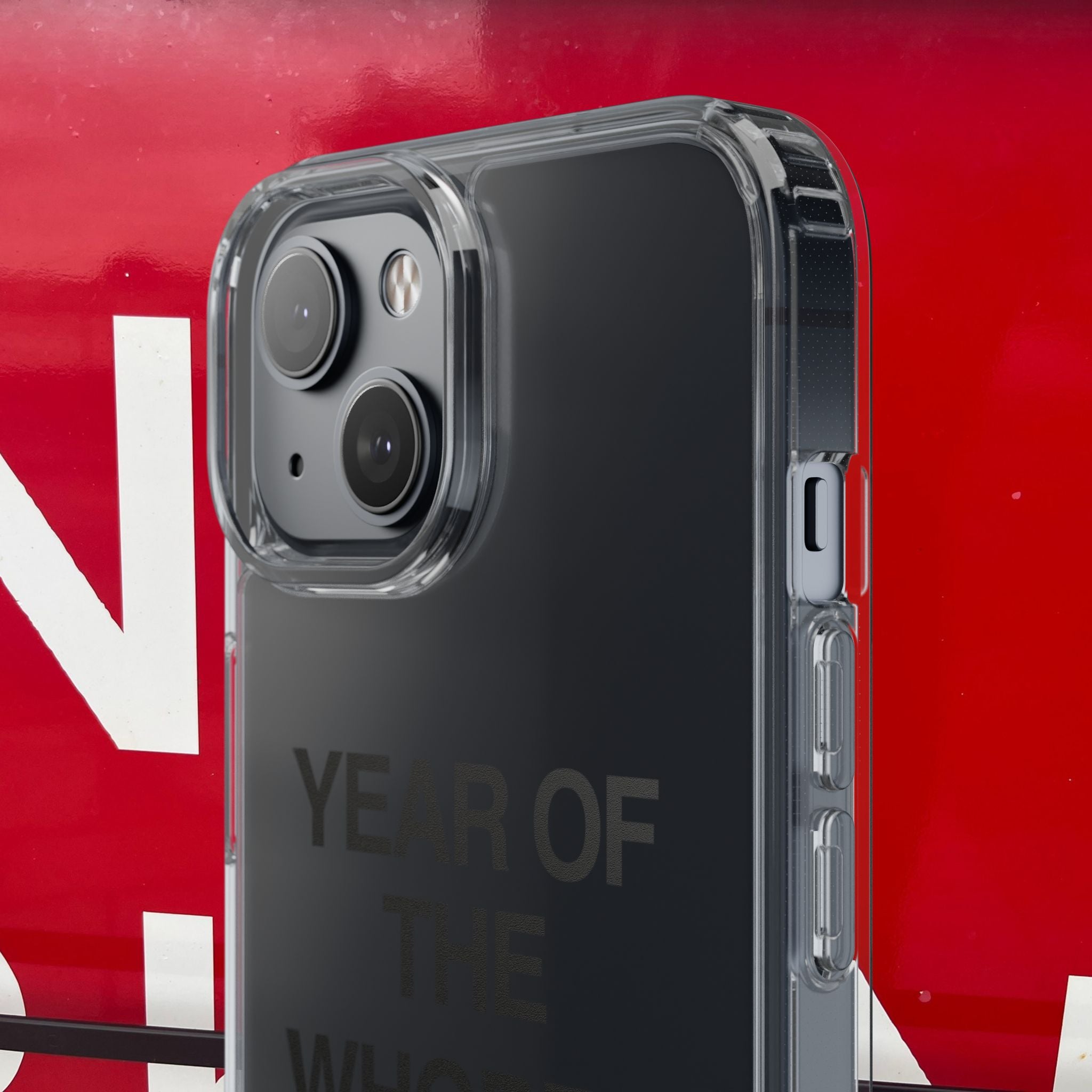 Year of the Whores Clear Case | Phone Case, Text Design, Horse Graphic