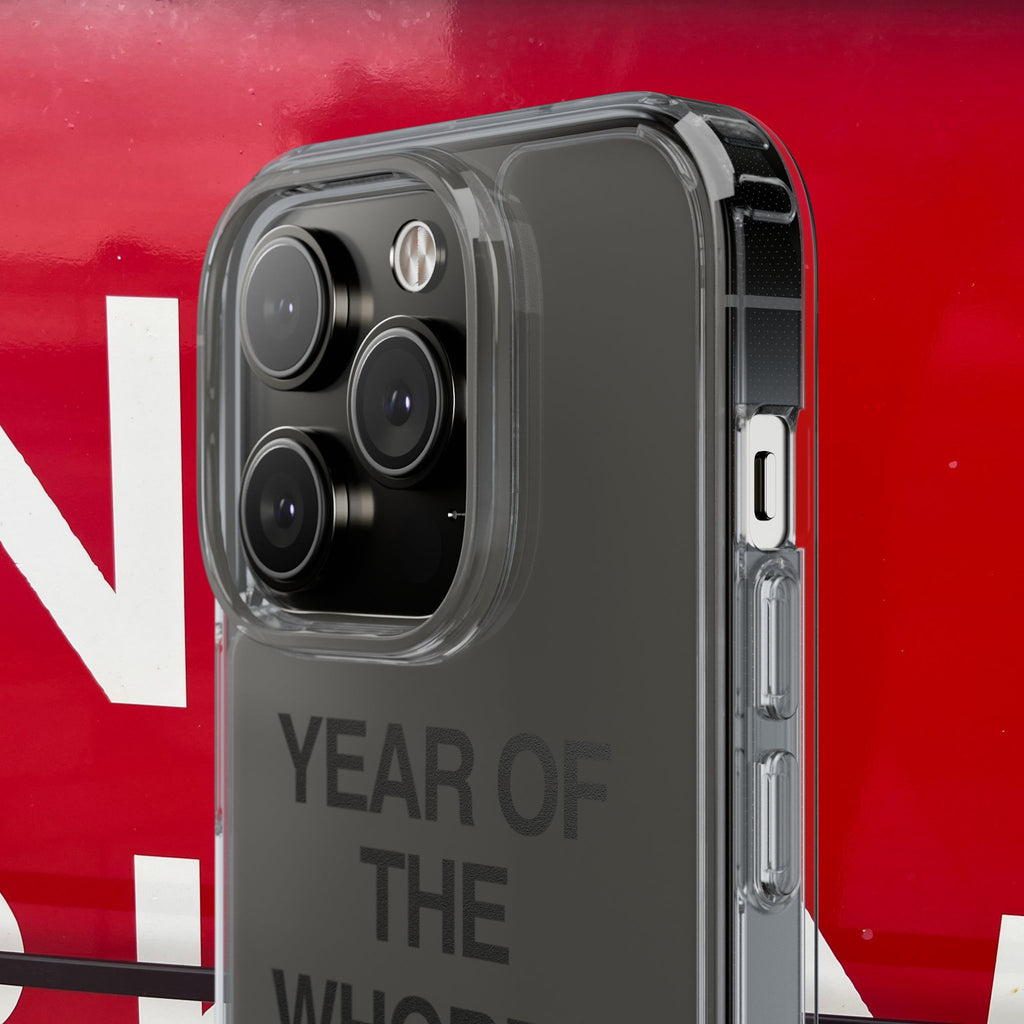 Year of the Whores Clear Case | Phone Case, Text Design, Horse Graphic