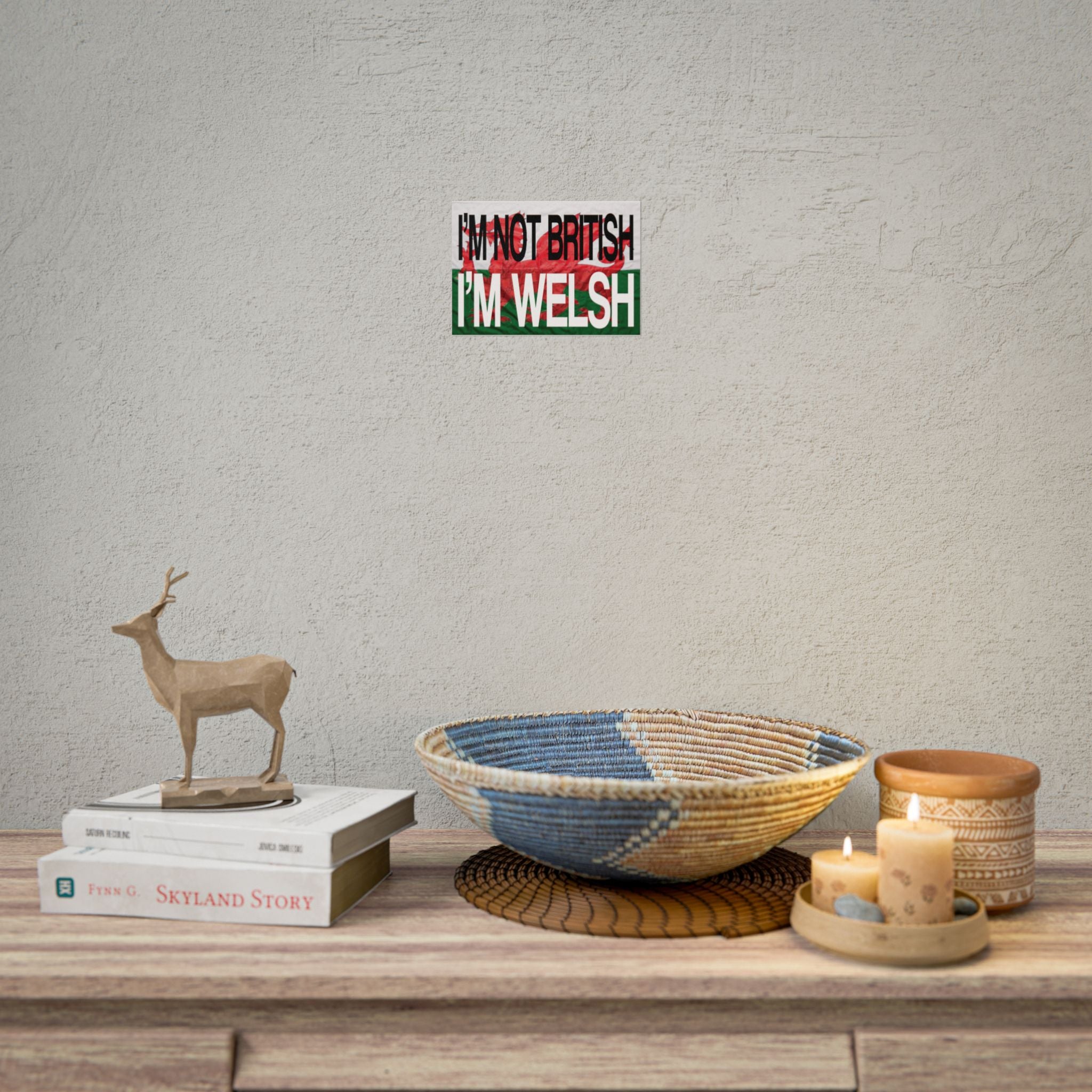 I'm Not British I'm Welsh Poster Rolled Posters | Wales Flag Typography