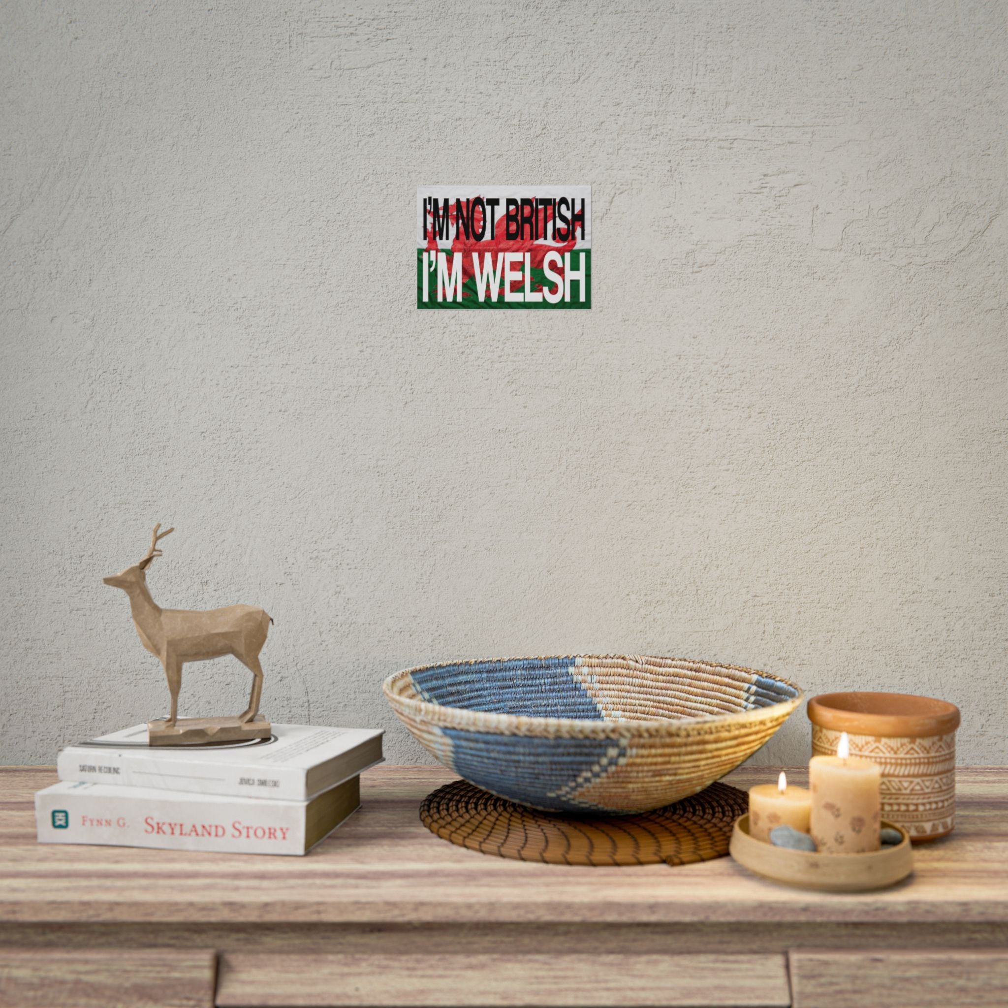 I'm Not British I'm Welsh Poster Rolled Posters | Wales Flag Typography