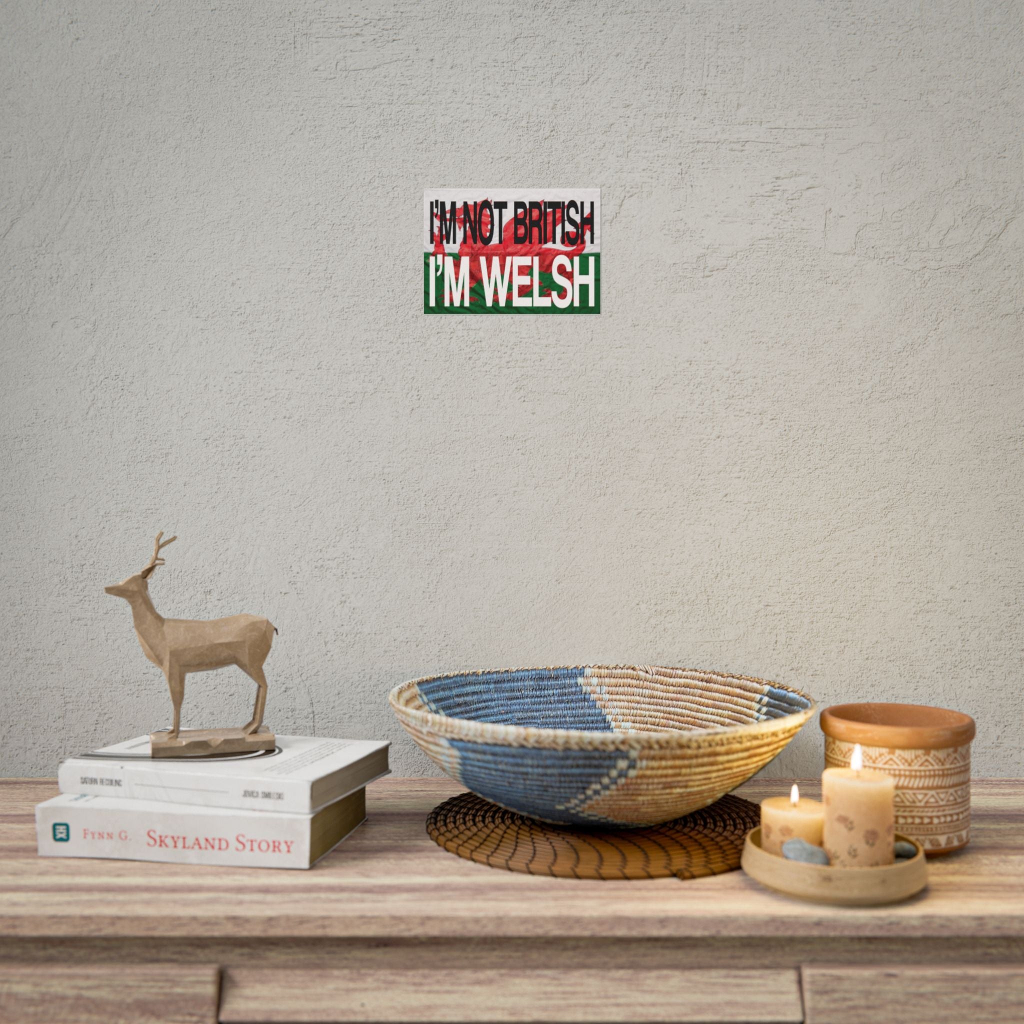 I'm Not British I'm Welsh Poster Rolled Posters | Wales Flag Typography